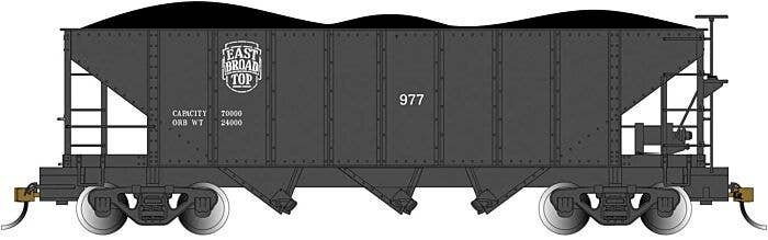 3-Bay Hopper with Removable Load - Ready to Run -- East Broad Top 977 (black), On30, Bachmann Industries 26571