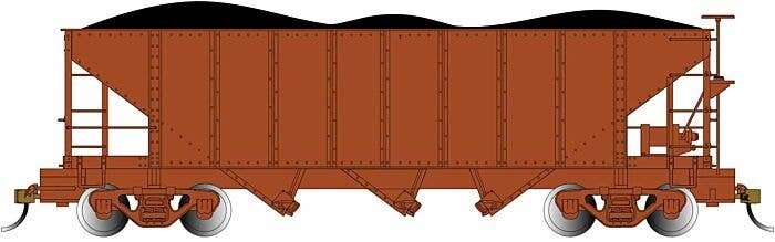 3-Bay Hopper with Removable Load - Ready to Run -- Painted, Unlettered (oxide), On30, Bachmann Industries 26574