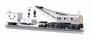 250-Ton Crane Car & Boom Tender - Silver Series(R) -- Maintenance-of-Way (Silver, black), HO, Bachmann Industries 16138