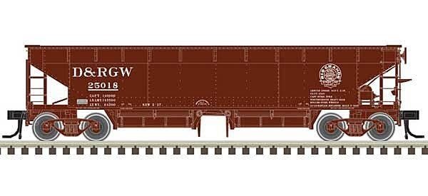 70-Ton Hart Ballast Car 3-Pack - Ready to Run - Master(R) -- Denver & Rio Grande Wes, HO, Atlas Model Railroad Co. 20006812