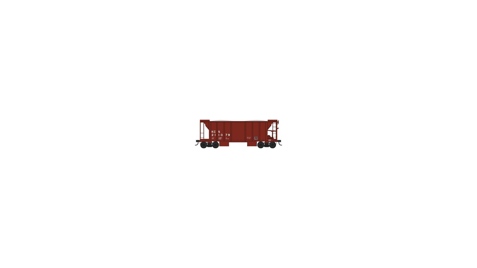 70-Ton 2-Bay Ballast Hopper with Side Chutes (Ballast Gates) - Ready to Run -- Kansas C, HO, Bowser Manufacturing Co. 43671