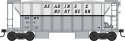 70-Ton 2-Bay Ballast Hopper with Side Chutes (Ballast Gates) - Ready to Run -- Reading , HO, Bowser Manufacturing Co. 43681
