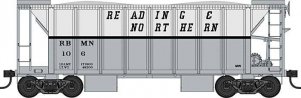 70-Ton 2-Bay Ballast Hopper with Side Chutes (Ballast Gates) - Ready to Run -- Reading , HO, Bowser Manufacturing Co. 43682
