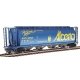 59` 4-Bay Cylindrical Covered Hopper - Trough Hatch Version - Ready to Run -- Alberta ALPX (Blue w/yellow Lettering, `Take An Al