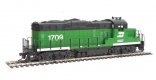 EMD GP9M - Standard DC -- Burlington Northern 1709 (green, white), HO, WalthersTrainline 101