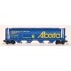 59` 4-Bay Cylindrical Covered Hopper - Trough Hatch Version - Ready to Run -- Alberta ALPX (Blue w/yellow Lettering, `Take An Al