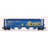 59` 4-Bay Cylindrical Covered Hopper - Trough Hatch Version - Ready to Run -- Alberta ALPX (Blue w/yellow Lettering, `Take An Al