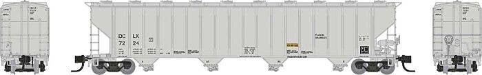 Procor 5820 Covered Hopper - Ready to Run -- Dow Chemical DCLX (gray, black, Reporting Marks Only), N, Rapido Trains Inc 560008A