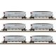 Coal Hopper 6-Pack w/Loads - Ready to Run -- BNSF Railway (2020s Scheme, silver, brown, orange, black, Wedge Logo), HO, Trix 249