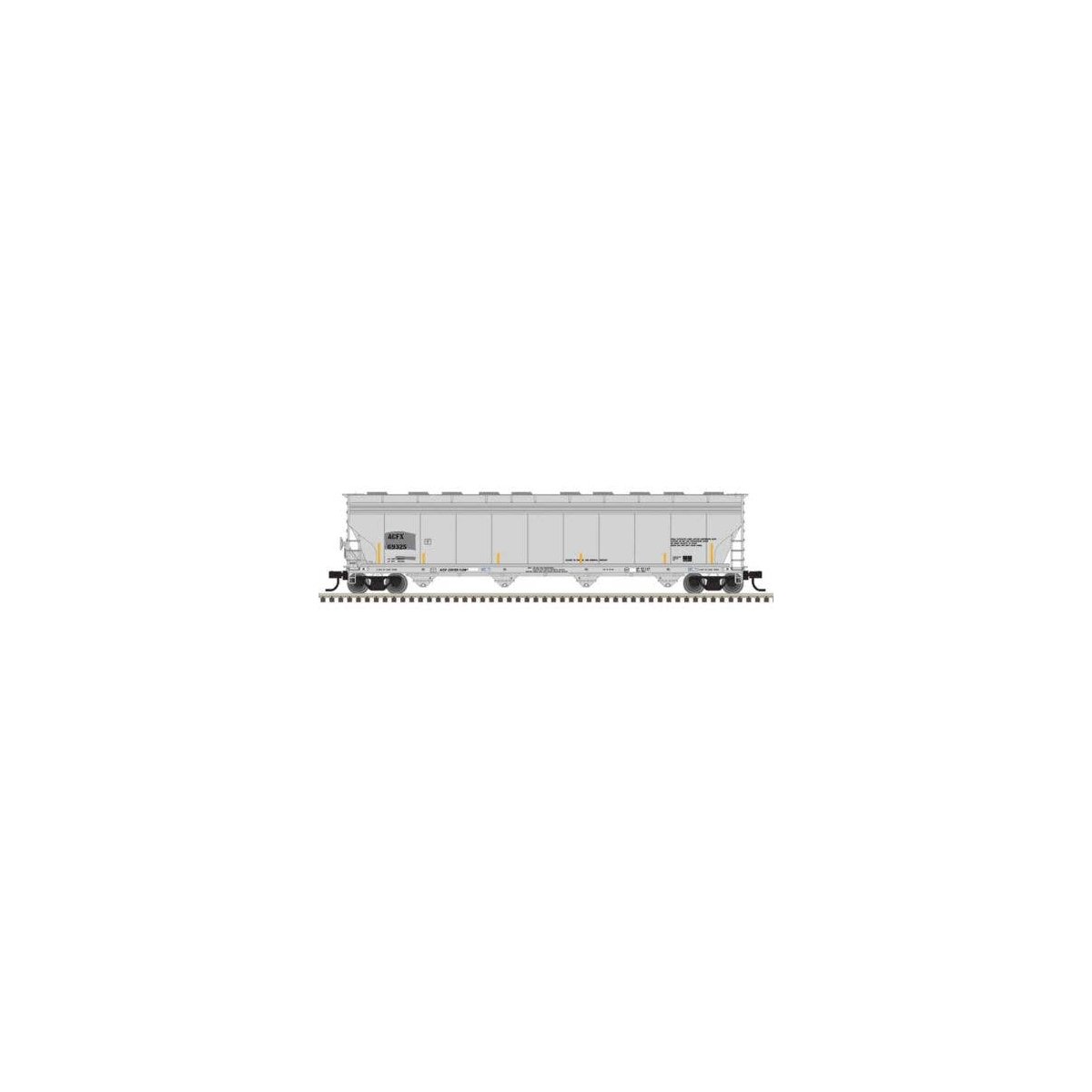ACF 5800 4-Bay Covered Hopper - Ready to Run - Master(R) -- ACFX 69325 (gray, black, yellow conspicuity marks), N, Atlas Model R