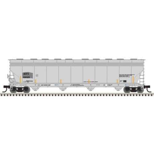 ACF 5800 4-Bay Covered Hopper - Ready to Run - Master(R) -- ACFX 69325 (gray, black, yellow conspicuity marks), N, Atlas Model R