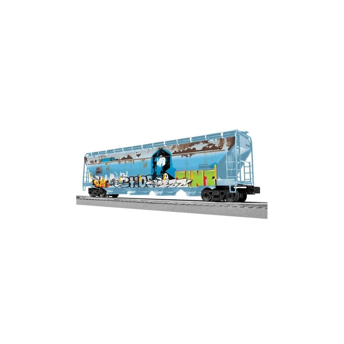 ACF 4-Bay Covered Hopper - 3-Rail - Ready to Run -- The Andersons AEX 5094 (Ex-RI, Weathered, blue, black, Graffiti), O, Lionel 