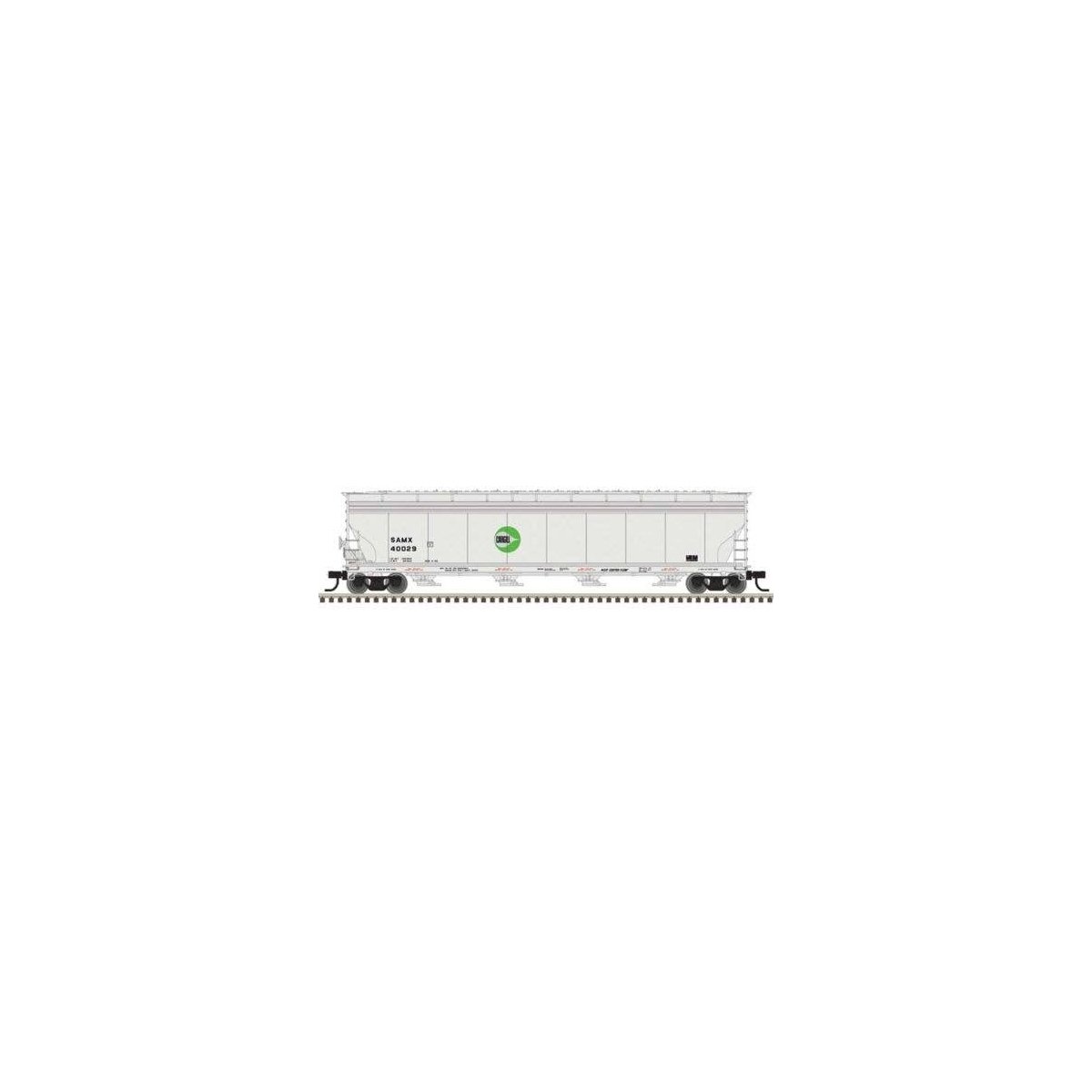 ACF 5748 4-Bay Covered Hopper - Ready to Run - Master(R) -- Cargill SAMX 40054 (gray, green, black), N, Atlas Model Railroad Co.