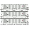 Pullman-Standard 4750 3-Bay Covered Hopper 3-Pack - Kit -- Union Pacific 73245, 73308, 73426 (light gray, small shield logo), HO