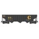 70-Ton 14-Panel 3-Bay Hopper - Ready to Run -- Chessie WM 80056 (black, yellow, Large Logo), HO, Bowser Manufacturing Co. 43490