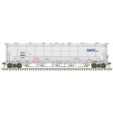 Trinity 5660 PD Covered Hopper - Ready to Run -- GATX GACX 55767 (gray, black, blue GATX Logo, yellow conspicuity stripes), HO, 