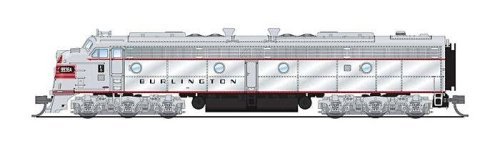 EMD E8A - Sound and DCC - Paragon4(TM) -- Chicago, Burlington & Quincy 9938A (silver, red, N, Broadway Limited Imports 8816