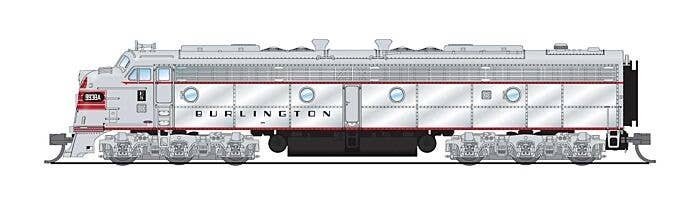 EMD E8A - Sound and DCC - Paragon4(TM) -- Chicago, Burlington & Quincy 9938A (silver, red, N, Broadway Limited Imports 8816