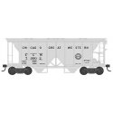 70-Ton 2-Bay Covered Hopper w/Open Sides - Ready to Run -- Chicago Great Western 70002 (gray, black, Corn Belt Logo), HO, Bowser