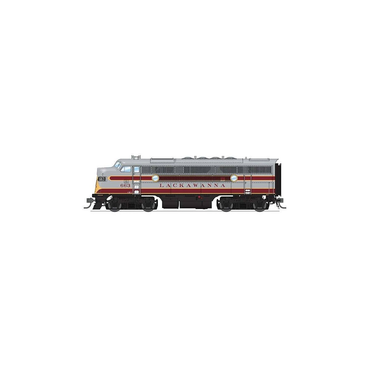 EMD F3A - Standard DC - Stealth -- Delaware, Lackawanna & Western 664 (2020s Steamtown V, HO, Broadway Limited Imports 9665