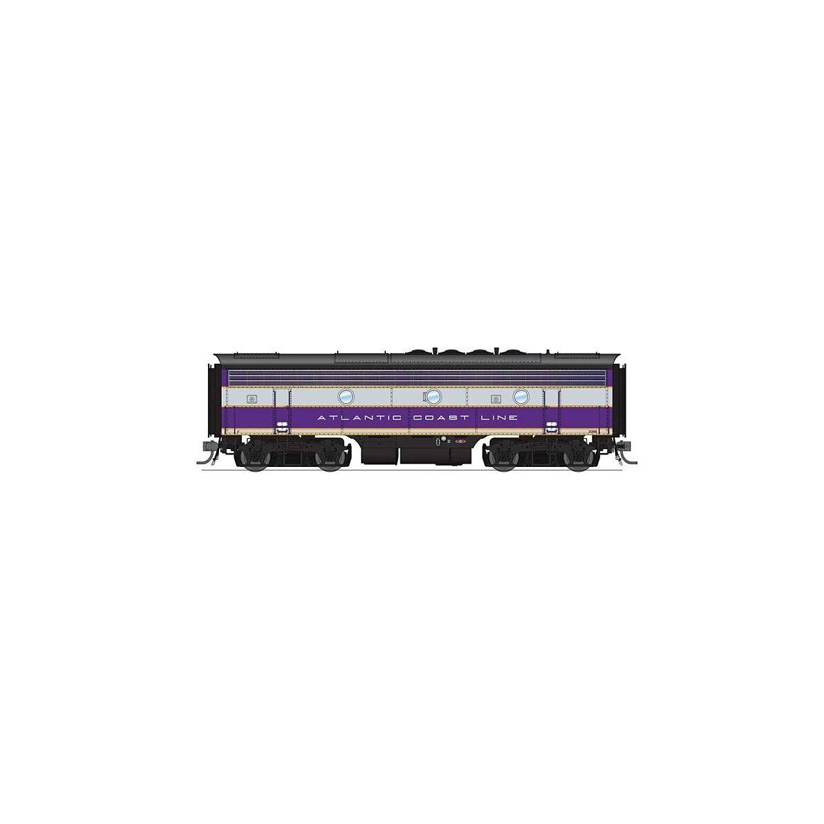 EMD F3B - Standard DC - Stealth -- Atlantic Coast Line 343B (purple, silver, yellow), HO, Broadway Limited Imports 9655