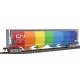 Canadian Cylindrical 4-Bay Grain Hopper - Ready to Run - Silver Series(R) -- Canadian National (Demonstrator Rainbow Colors on S