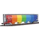 Canadian Cylindrical 4-Bay Grain Hopper - Ready to Run - Silver Series(R) -- Canadian National (Demonstrator Rainbow Colors on S