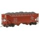 50-Ton AAR Standard Offset 2-Bay Open Hopper w/Coal Load - Ready to Run -- Milwaukee Road 96863 (Boxcar Red, CMStP&P Logo), HO, 