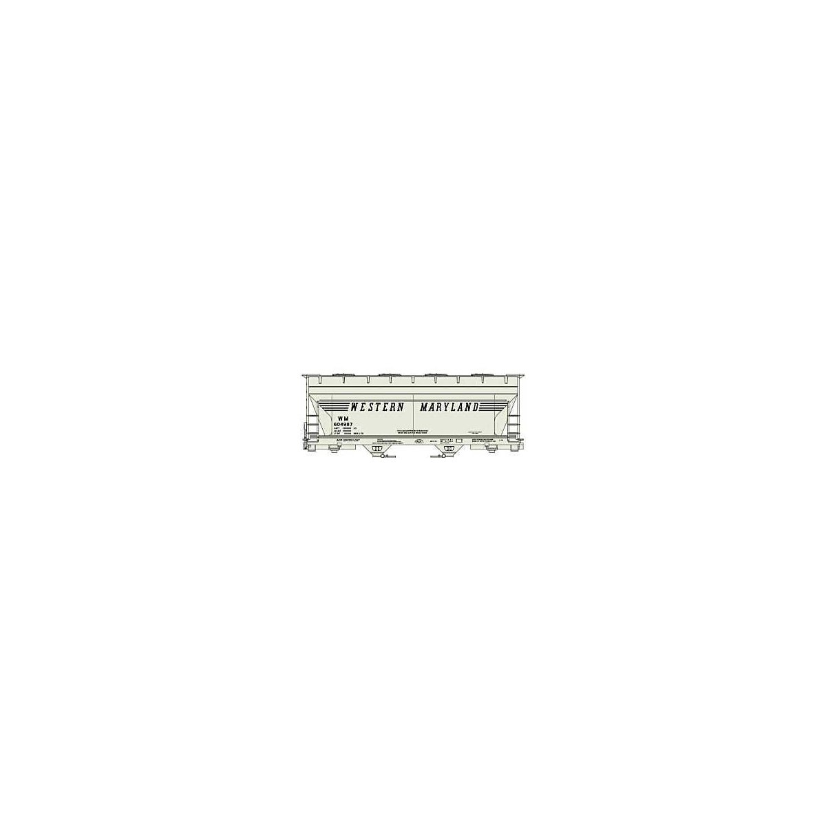 ACF 2-Bay Covered Hopper - Kit -- Western Maryland 604987 (gray, Speed Lettering), HO, Accurail Inc 2217