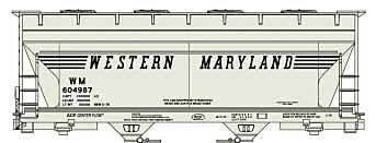 ACF 2-Bay Covered Hopper - Kit -- Western Maryland 604987 (gray, Speed Lettering), HO, Accurail Inc 2217