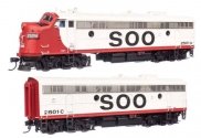 EMD FP7 & F7B - LokSound 5 Sound & DCC -- Soo Line 2501A & 2501C (white, red, black), HO, WalthersProto 42555