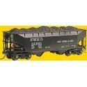 AAR Standard 50-Ton Offset 2-Bay Open Hopper w/Coal Load - Ready to Run -- Gulf, Mobile & Ohio 32801 (Built 1949, Factory New, B