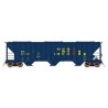 4797 PS2-CD Covered Hopper Class H-100-21 Version - Ready to Run -- Golden West KCS (blue, yellow, red), HO, Intermountain Railw