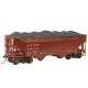 50-Ton AAR Standard Offset 2-Bay Open Hopper with Coal Load - Ready to Run -- Santa Fe 78231 (As-Delivered 1948, Boxcar Red), HO