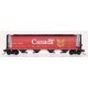 59′ 4-Bay Cylindrical Covered Hopper - Trough Hatch Version - Ready to Run -- Government of Canada CPWX (red, yellow, black, w
