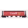 59′ 4-Bay Cylindrical Covered Hopper - Trough Hatch Version - Ready to Run -- Government of Canada CPWX (red, yellow, black, w
