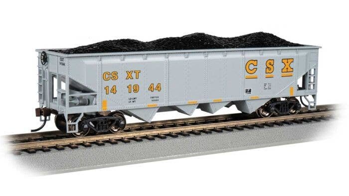 40′ Quad Hopper - Ready to Run - Silver Series(R) -- CSX (gray, yellow), HO, Bachmann Industries 17615