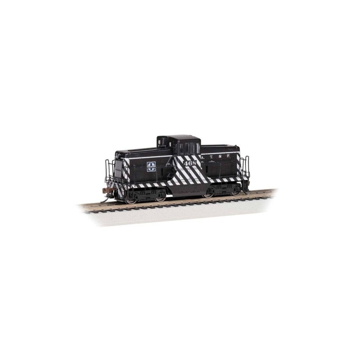 GE 44-Ton Switcher - Sound and DCC - Sound Value -- Atchison, Topeka & Santa Fe 468 (Zebra S, HO, Bachmann Industries 68202