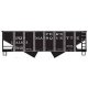 USRA 55-Ton 2-Bay Open Hopper - Kit -- Pere Marquette 14365 (black), HO, Accurail Inc 25341