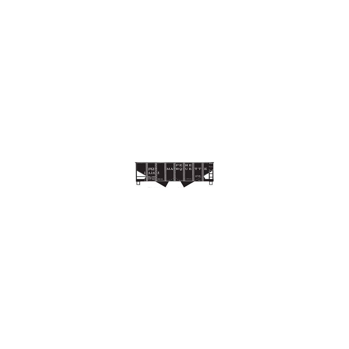 USRA 55-Ton 2-Bay Open Hopper - Kit -- Pere Marquette 14365 (black), HO, Accurail Inc 25341