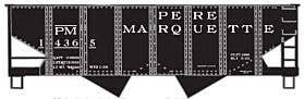 USRA 55-Ton 2-Bay Open Hopper - Kit -- Pere Marquette 14365 (black), HO, Accurail Inc 25341