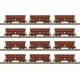 Type Tals 968 Hinged-Roof Hopper 12-Pack - Ready to Run -- German Federal Railroad DB (Era IV 1984, Boxcar Red), HO, Trix 24968
