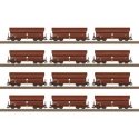 Type Tals 968 Hinged-Roof Hopper 12-Pack - Ready to Run -- German Federal Railroad DB (Era IV 1984, Boxcar Red), HO, Trix 24968