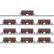 Type Erz IId Hopper with Ore Load 10-Pack - Ready to Run - Minitrix -- German Federal Railroad DB (Era II, Boxcar Red), N, Trix 