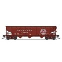 AAR 70-Ton 3-Bay Hopper w/Load 4-Pack - Ready to Run -- Seaboard Air Line (H-7, Boxcar Red, white, red, Heart Logo), HO, Broadwa