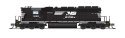 EMD SD40-2 Low Nose - Standard DC - Stealth -- Norfolk Southern 1628 (black, white, Horse, N, Broadway Limited Imports 9487