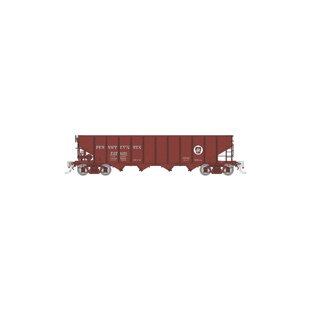 Class H21E 4-Bay Hopper 6-Pack - Ready to Run -- Pennsylvania Railroad Set 1 (Tuscan, Circle Keystone), HO, Rapido Trains Inc 1