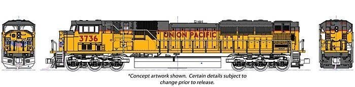 EMD SD90/43MAC - DCC -- Union Pacific 3750 (Armour Yellow, gray, red), N, Kato USA Inc 1765625DCC