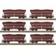 Type Falns 182 Hopper 6-Pack - Ready to Run -- German Railroad DB AG (Era VI 2015, Boxcar Red), HO, Trix 24182