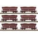 Type Falns 182 Hopper 6-Pack - Ready to Run -- German Railroad DB AG (Era VI 2015, Boxcar Red), HO, Trix 24182